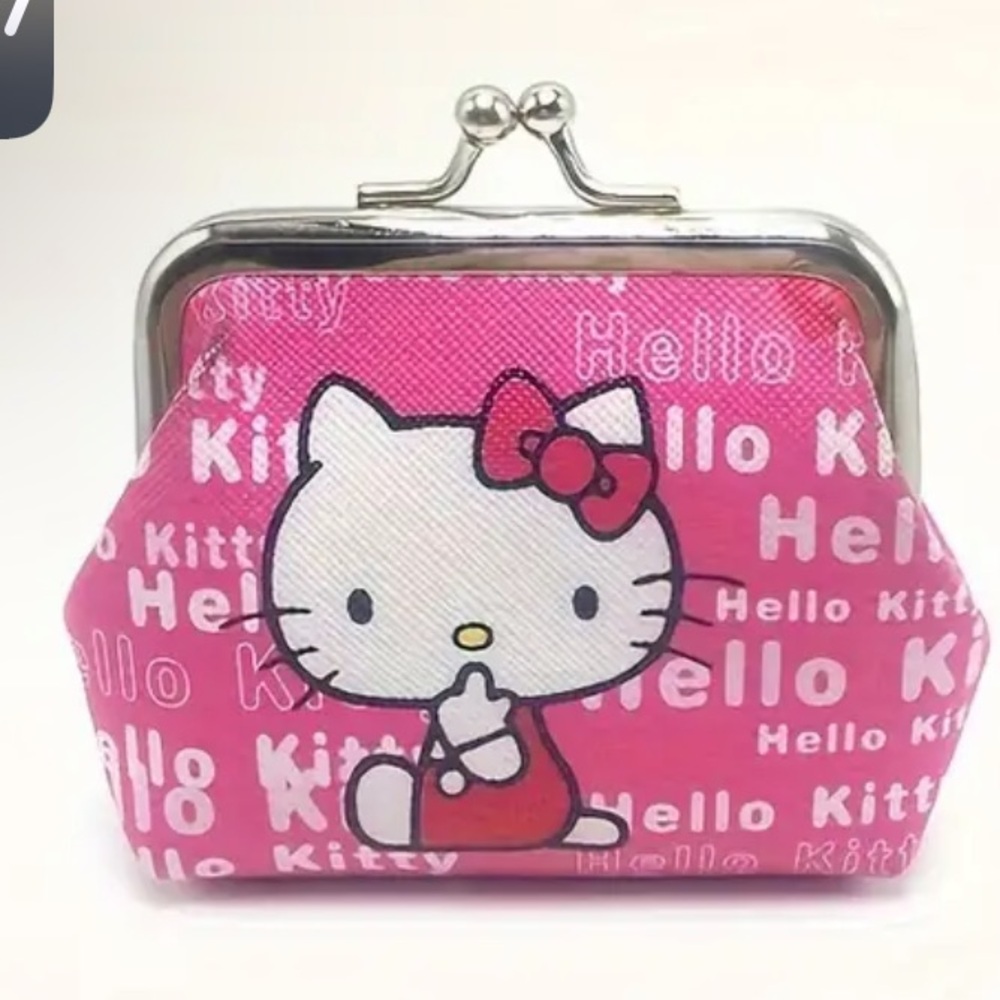 Hello Kitty mini Kisslock change purse NWT, hot pink